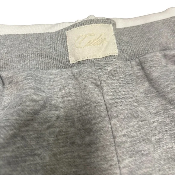 CIDER Terry Mid Waist Solid Pocket Shorts / 2 Colored Band / Gray / Size 6 - Picture 10 of 10